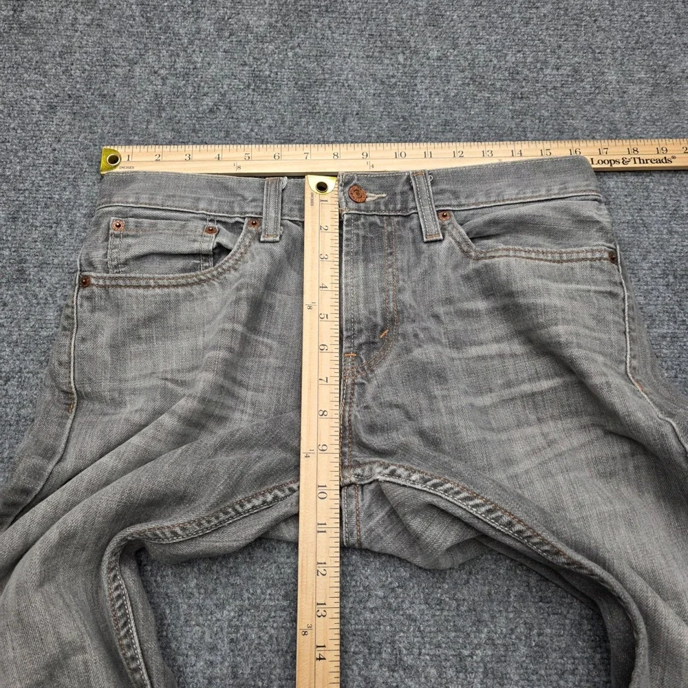 Levi's 514 Slim Straight Jeans‎ Mens Gray Denim Cut Off Raw Hem Gray 34 x 27